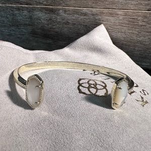 Kendra Scott Gold Cuff Bracelet with ivory pearl